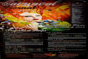 Eine Frau in einem bunten Kleid, die fröhlich in die Mitte eines leuchtend gelben Plakats schaut, umgeben von schwarzem Text in Fettschrift.