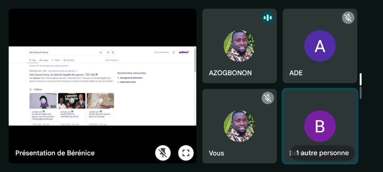 Screenshot einer Yahoo Finance-Webseite mit einer Gruppe von Menschen links, Bildern und Text mit Icons rechts und "Yahoo Finance - Pr├Ęsentation de B├ęr├Ęnice" unten.