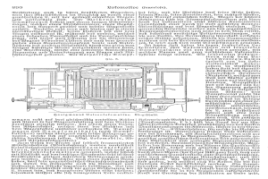 Ein detailliertes Diagramm eines Automotors mit beschrifteten Komponenten, begleitet von dem Text "Deutsches Patent 890,000,000 - Schematics of the Engine" auf einer Buchseite.