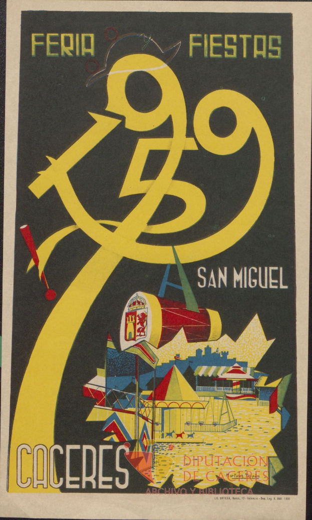 Ein buntes Plakat in San Miguel de Allende, Mexiko, wirbt für ein Festival mit Text und Bildern.